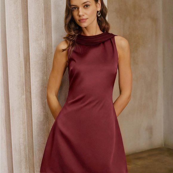 RIHOAS Dresses & Skirts - Elegant Burgundy Sleeveless Dress